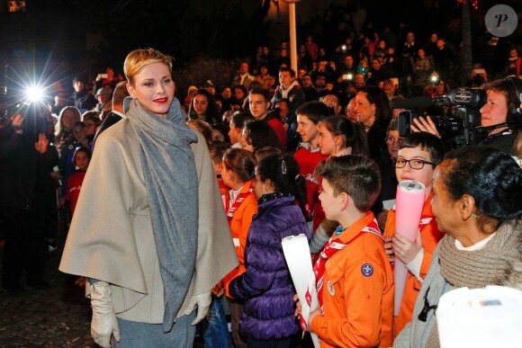 La princesse Charlene de Monaco lors des célébrations de Sainte Dévote le 26 janvier 2016. ont participé à la célébration de la traditionnelle Sainte Dévote à Monaco, le 26 janvier 2016. © Olivier Huitel/Pool restreint Monaco/Bestimage