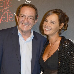 Jean-Pierre Pernaut et sa femme Nathalie Marquay - People a la generale de la comedie musicale "La Belle et la Bete" au Theatre Mogador à Paris le 24 octobre 2013.