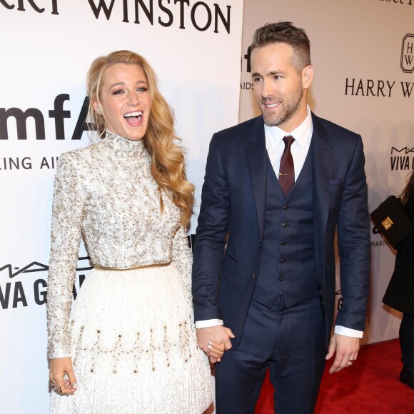 Ryan Reynolds et sa femme Blake Lively - Gala de l'amfAR 2016 au Cipriani Wall Street à New York le 10 février 2016