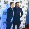 Hugh Jackman et Taron Egerton - Projection de "Eddie the Eagle" à Chicago le 17 février 2016.