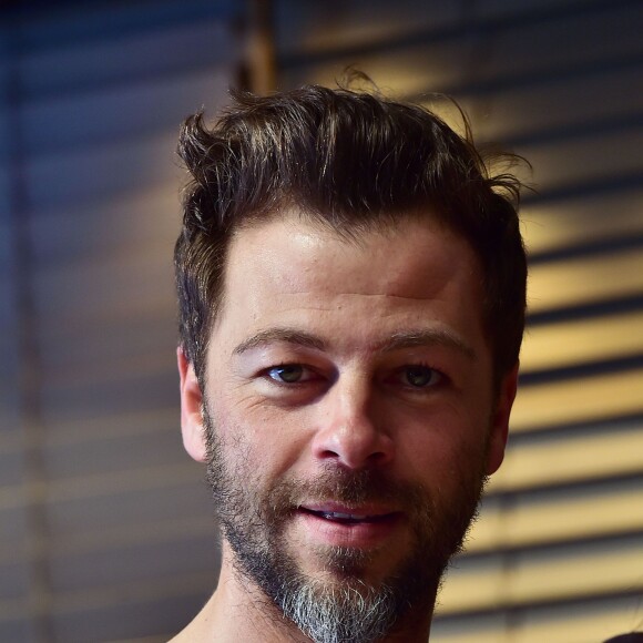 Christophe Maé, Grand Prix de l'UNAC 2015 pour la chanson "Tombé Sous Le Charme" lors de la remise du prix de l'UNAC 2015 à la Sacem à Paris, le 16 mars 2015.