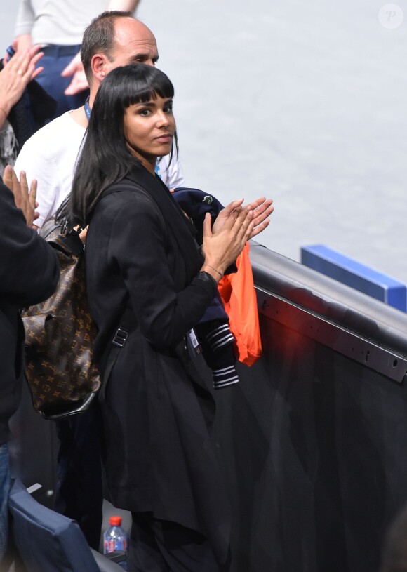 Shy'm lors de l'Open de Bercy pour le match de son amoureux Benoît Paire contre Gilles Simon à Paris le 3 novembre 2015.  © Giancarlo Gorassini / Bestimage