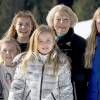 La princesse Leonore,la princesse Eloise, la princesse Ariane, la princesse Beatrix et la princesse Amalia - Rendez-vous avec la famille royale des Pays-Bas à Lech. Le 22 février 2016 22/02/2016 - Lech