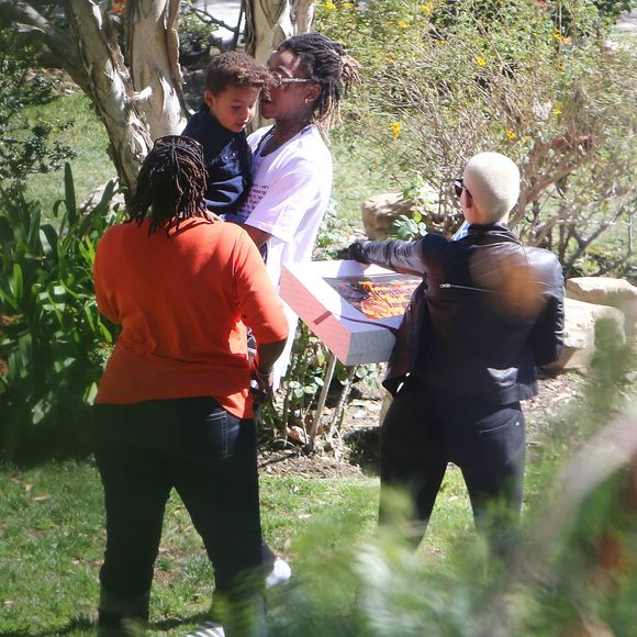 Wiz Khalifa et Amber Rose assistent à la fête d'anniversaire de leur fils Sebastian à Los Angeles. Le 20 février 2016.