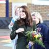 Kate Middleton, comtesse de Strathearn en Ecosse, visitait le 24 février 2016 l'école primaire Ste Catherine à Edimbourg en tant que marraine de l'association Place2Be.