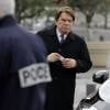 Bernard Tapie - Obsèques de la résistante, journaliste, romancière et veuve de Gaston Defferre, Edmonde Charles-Roux en la cathédrale de la Major à Marseille le 23 janvier 2016.