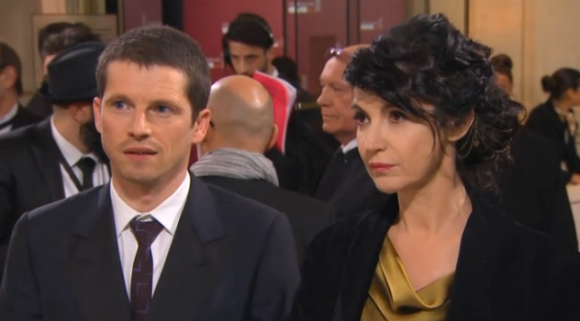 Zabou Breitman et Pierre Deladonchamps aux César 2016.