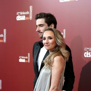 Audrey Lamy enceinte et son compagnon Thomas - Photocall lors de la 41e cérémonie des César au théâtre du Châtelet à Paris, le 26 février 2016. © Borde-Jacovides/Bestimage