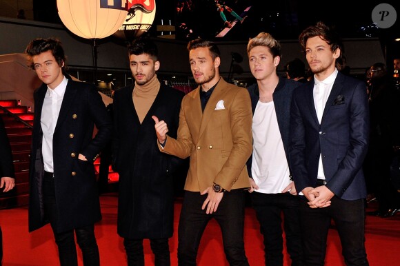 Les One Direction lors de la 15e édition des NRJ Music Awards au Palais des Festivals à Cannes le 14 décembre 2013.