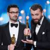 Sam Smith et James Napier (Jimmy Napes) (Oscar de la meilleure chanson "Writing's On The Wall" pour le film "007 Spectre") - Intérieur - 88ème cérémonie des Oscars à Hollywood, le 28 février 2016.28/02/2016 - Hollywood