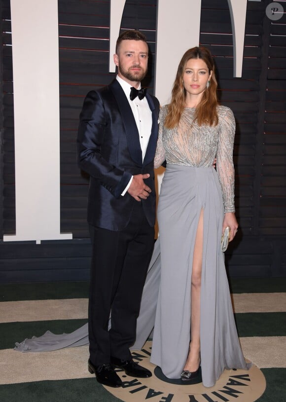 Justin Timberlake et Jessica Biel à la soirée Vanity Fair Oscar, le 28 février 2016