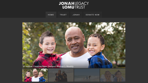 Capture d'écran du site internet du trust dédié aux enfants de Jonah Lomu
