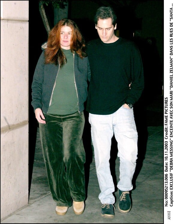 Debra Messing, enceinte et Daniel à Santa Monica, le 10 novembre 2003