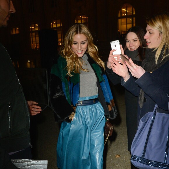 Olivia Palermo au Grand Palais lors du défilé Nina Ricci. Paris le 5 mars 2016.