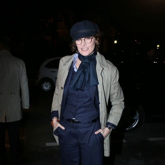 Inès de La Fressange arrive au Grand Palais pour assister au défilé Nina Ricci. Paris le 5 mars 2016. © CVS / Veeren / Bestimage