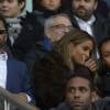La chanteuse Ciara et son petit ami Russell Wilson assistent au match de Ligue 1 opposant le Paris Saint-Germain à Montpellier HSC, au Parc des Princes à Paris, le samedi 5 mars 2016.