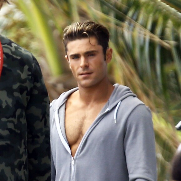 Zac Efron sur le tournage de 'Baywatch' à Miami, le 7 mars 2016 © CPA/Bestimage