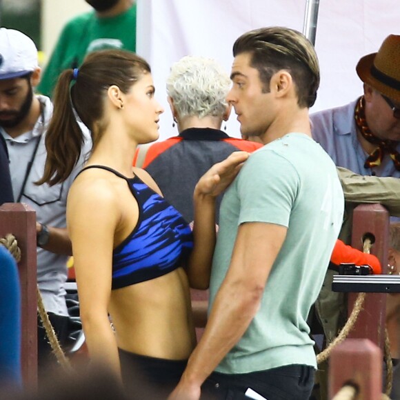 Zac Efron et Alexandra Daddario - Tournage de "Baywatch" à Miami le 5 Mars 2016