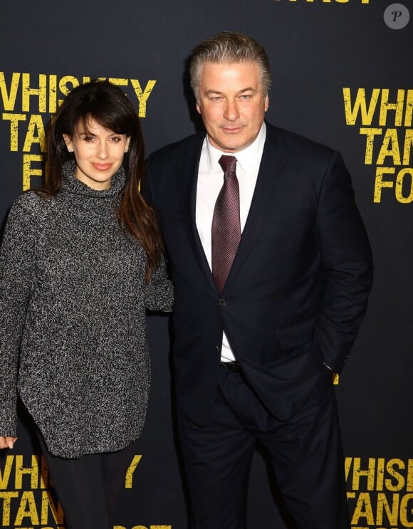 Alec Baldwin et sa femme Hilaria Thomas - Avant-première du film "Whiskey Tango Foxtrot" à New York, le 1er mars 2016