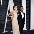 Behati Prinsloo et Adam Levine à la soirée organisée par Vanity Fair à l'occasion des Oscars, à Hollywood, le 22 février 2015. Le couple attend pour l'automne 2016 son premier enfant.