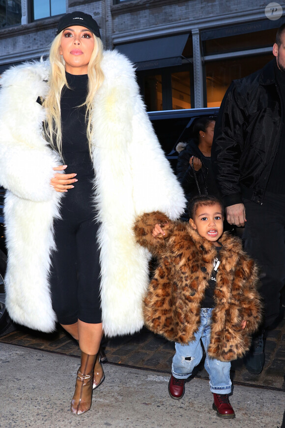 Kim Kardashian et sa fille North, le 14/02/2016 - New York