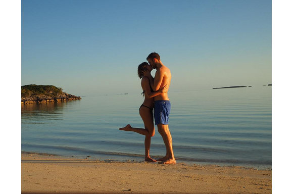 Taylor Swift et son chéri Calvin Harris s'offrent quelques jours de vacances sous le soleil. Photo publiée sur Instagram, le 15 mars 2016.