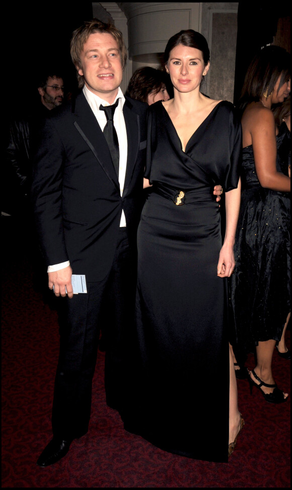 Jamie Oliver et sa femme Jools - Soirée au Grosvenor House Hotel lors des BAFTA Awards en 2008