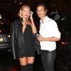 Candice Swanepoel et son fiancé Hermann Nicoli quittent l'after party du défilé Victoria's Secret à l'Avenue nightclub à New York, le 10 novembre 2015. © CPA/Bestimage
