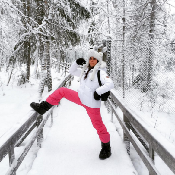 Shanna en voyage avec Thibault en Laponie.