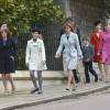 La princesse Eugenie, Lady Louise Windsor, la princesse Beatrice, la comtesse Sophie de Wessex et Autumn Phillips au château de Windsor le 27 mars 2016 pour la messe de Pâques en la chapelle St George.