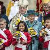 La reine Elizabeth II, accompagnée par son mari le prince Philip, célébrait le 24 mars 2016 en la chapelle St George à Windsor le Royal Maundy, cérémonie de Pâques qui voient la monarque remettre des pièces d'argent symboliques à 90 hommes et 90 femmes.