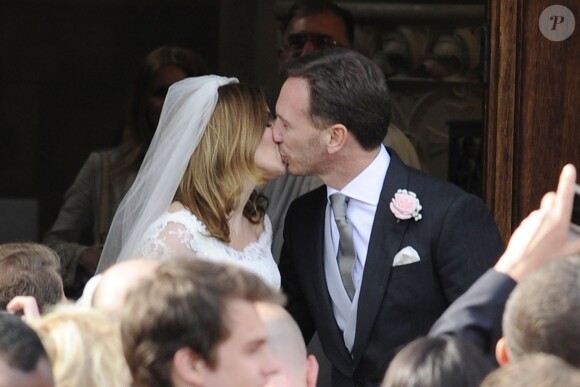 Mariage de Geri Halliwell avec Christian Horner, le patron de l'écurie de F1, Red Bull en l’église de St Mary à Woburn, le 15 mai 2015