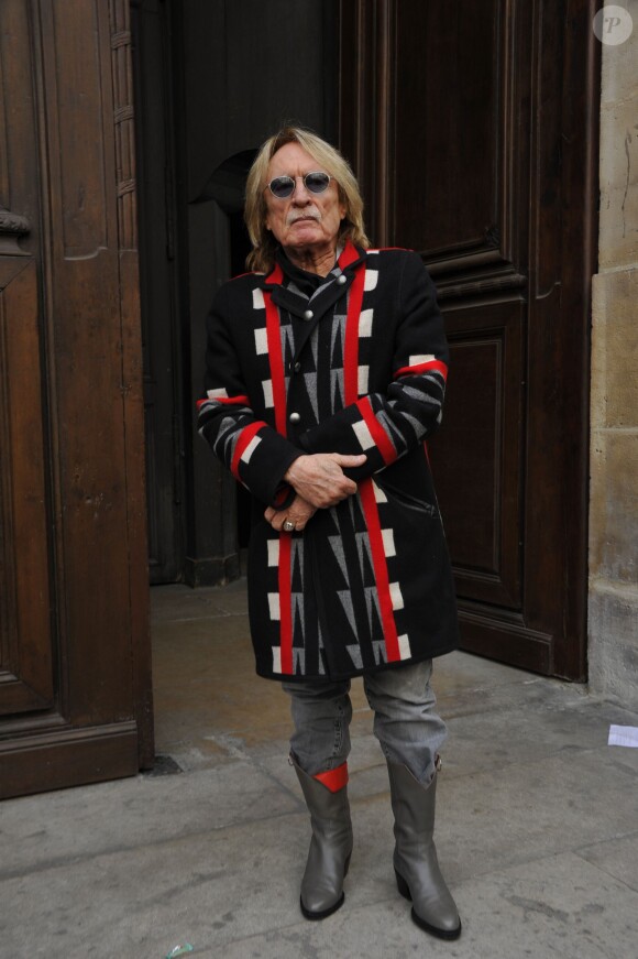 Le chanteur Christophe au defile de mode Jean Charles de Castelbajac pret-a-porter Automne-Hiver 2013/2014 a l'Oratoire de Paris. Le 5 mars 2013