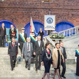 La princesse héritière Victoria de Suède prenait part avec le secrétaire général de l'ONU Ban Ki-moon et le Premier ministre suédois Stefan Löfven à la conférence des Nations unies à la mémoire de Dag Hammarskjöld, à l'Hôtel de Ville de Stockholm le 30 mars 2016.