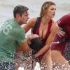 Kelly Rohrbach, Zac Efron - Les acteurs sur le tournage de 'Baywatch' à Savannah en Georgie, le 30 mars 2016