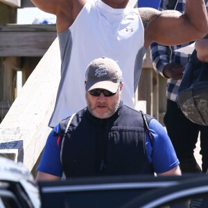 Dwayne Johnson sur le tournage de 'Baywatch' à Savannah en Georgie, le 28 mars 2016