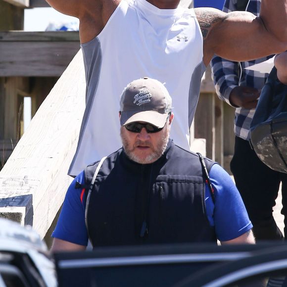 Dwayne Johnson sur le tournage de 'Baywatch' à Savannah en Georgie, le 28 mars 2016