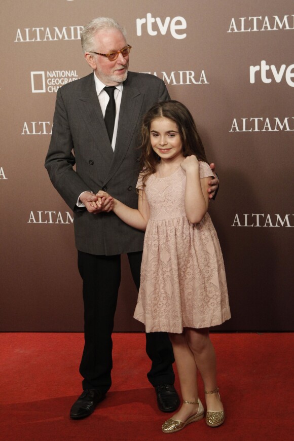 Hugh Hudson, Allegra Allen à la première du film Altamira à Madrid, le 31 mars 2016.