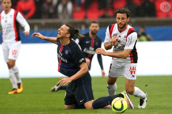 Zlatan Ibrahimovic - Match de football PSG - Nice au Parc des Princes à Paris le 2 avril 2016. © Cyril Moreau/Bestimage