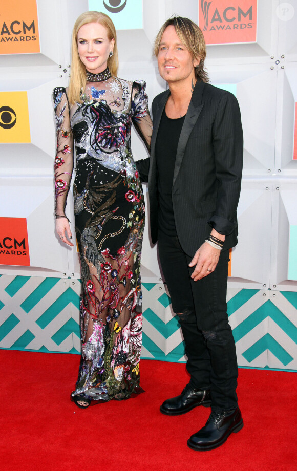 Nicole Kidman et son mari Keith Urban à la 51e cérémonie annuelle des Academy Country Music Awards à l'hôtel MGM de Las Vegas le 3 Avril 2016.