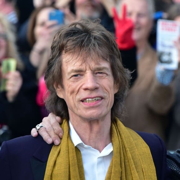 Mick Jagger au vernissage de l'exposition "Exhibitionism" consacrée aux Rolling Stones à la Saatchi Gallery de Londres le 4 avril 2016. © CPA / Bestimage