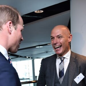 Le prince William, duc de Cambridge, lors d'un déjeuner pour les 10 ans de sa présidence de l'association English Football au stade Wembley à Londres, le 6 avril 2016, quelques heures avant une réception à Kensington Palace en compagnie de son épouse la duchesse Catherine.