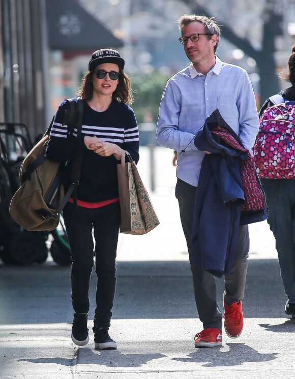 Ellen Page et Spike Jonze se promènent dans les rues de New York, le 8 mars 2016