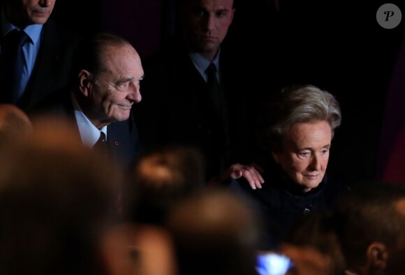 Jacques et Bernadette Chirac à  la cérémonie de remise du Prix pour la prevention des conflits de la Fondation Chirac au musée du quai Branly à Paris le 21 Novembre 2013 