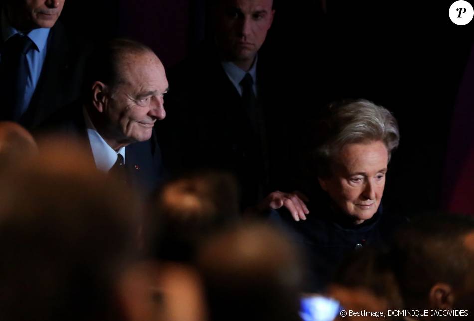   Jacques et Bernadette Chirac à  la cérémonie de remise du Prix pour la prevention des conflits de la Fondation Chirac au musée du quai Branly à Paris le 21 Novembre 2013   