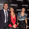 Bertrand Chameroy, Isabelle Morini-Bosc et Erika Moulet - Soirée des animateurs du Groupe Canal+ au Manko à Paris. Le 3 février 2016.
