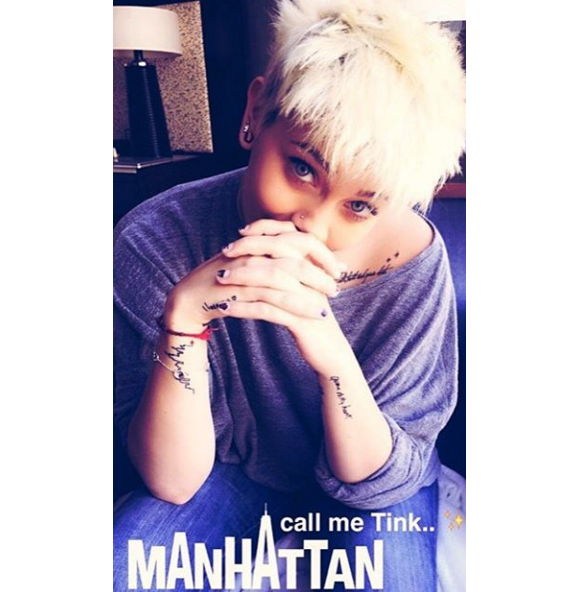Paris Jackson s'est encore offert un nouveau tatouage lors de son séjour à New York pour son anniversaire. Photo publiée sur Instagram, le 11 avril 2016.