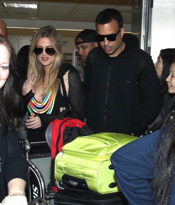 Khloe Kardashian et French Montana à l'aéroport de LAX à Los Angeles, le 8 mars 2015