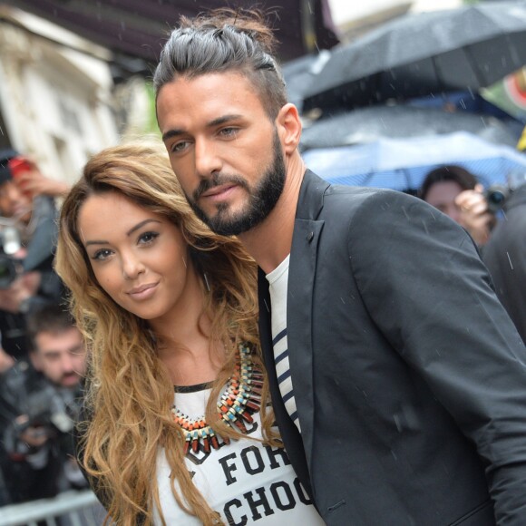 Nabilla Benattia et Thomas Vergara - Arrivées des people au défilé de mode, collection Haute Couture automne-hiver 2014/2015 "Jean Paul Gaultier" au showroom Jean Paul Gaultier à Paris.