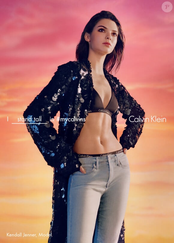 Kendall Jenner pose pour la nouvelle campagne de Calvin Klein, le 28 janvier 2016